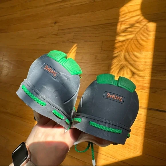 SWIMS Braided Lace Loafers Men's Sz 10 White Navy Green Machine Wash Mesh Rubber - Picture 8 of 10